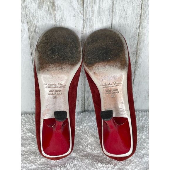Materia Prima by Goffredo Fantini Red Suede Pumps Size 36 - Picture 8 of 10
